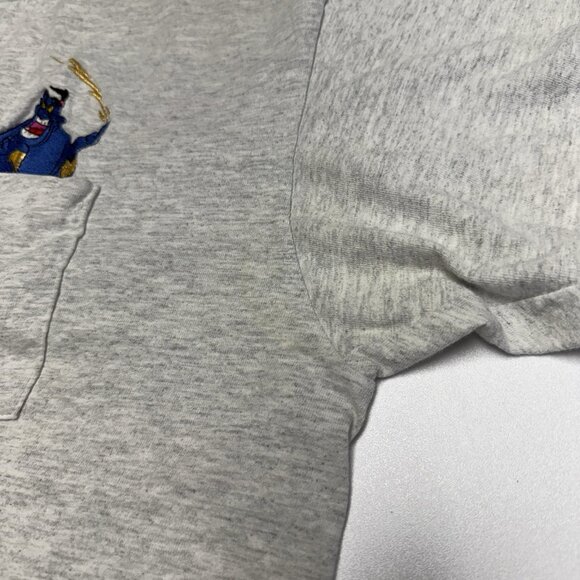 Vintage Disney Aladin Genie T Shirt Mens XL 24.5x28.5 Embroidered Pocket Tee 90s - Picture 7 of 16